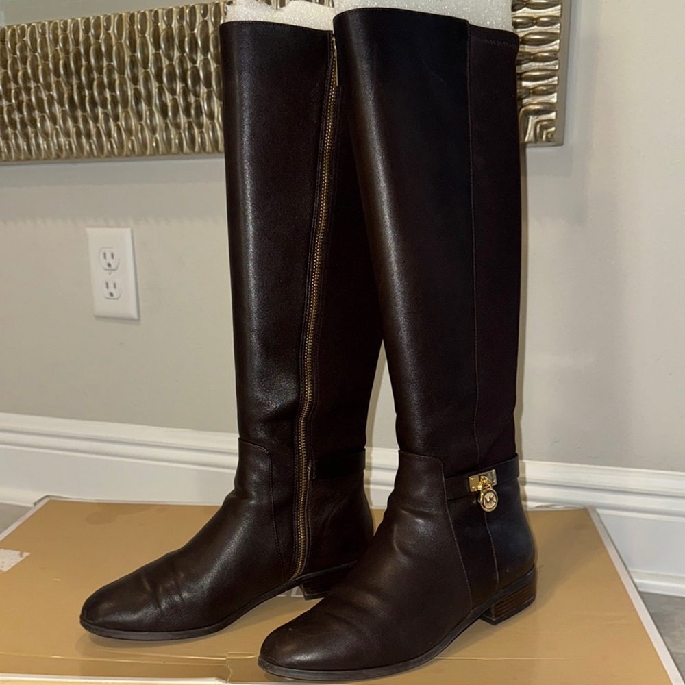 Michael Kors Black Leather Knee-High Boots
